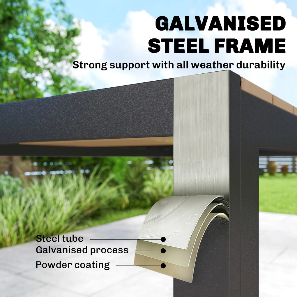 Outsunny 7-cz. komplet mebli ogrodowych, zestaw z 1 stołem i 6 krzesłami, poduszki, na taras, drewno naturalne | Aosom PL