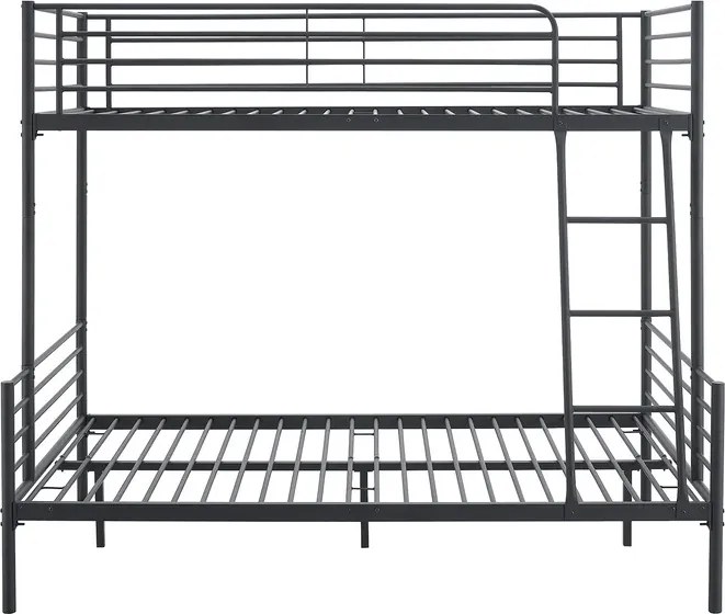 Łóżko Piętrowe Młodzieżowe 90x200 cm/ 120x200 cm TRES Metalowe Czarne Loft