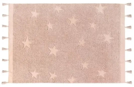 Dywan dziecięcy HIPPY STARS NATURAL 120x175 różowy  LORENA CANALS