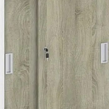 Szafa przesuwna MIRELLI, 800 x 400 x 1800 mm, biały/dąb sonoma