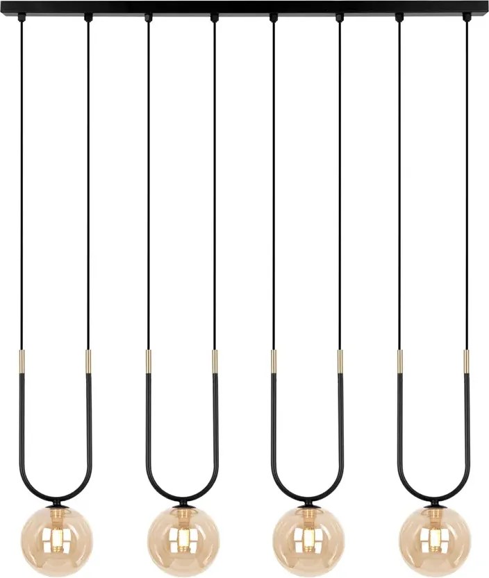 Czteropunktowa lampa wisząca beżowo-czarna P4-S70