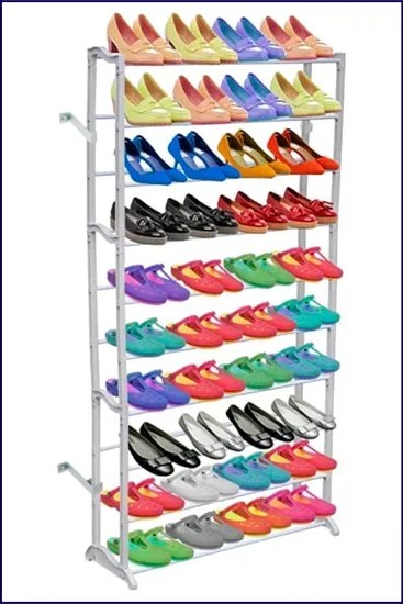 Biały stojak na buty z 10 półkami P8-N69