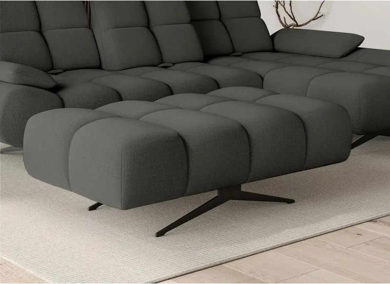 Nowoczesna pufa PRADO Soft Lux w tkaninie CURIO 93 WERSAL