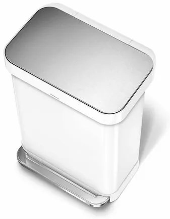 Simplehuman Pedałowy kosz na śmieci 55 l, biały, 55 l