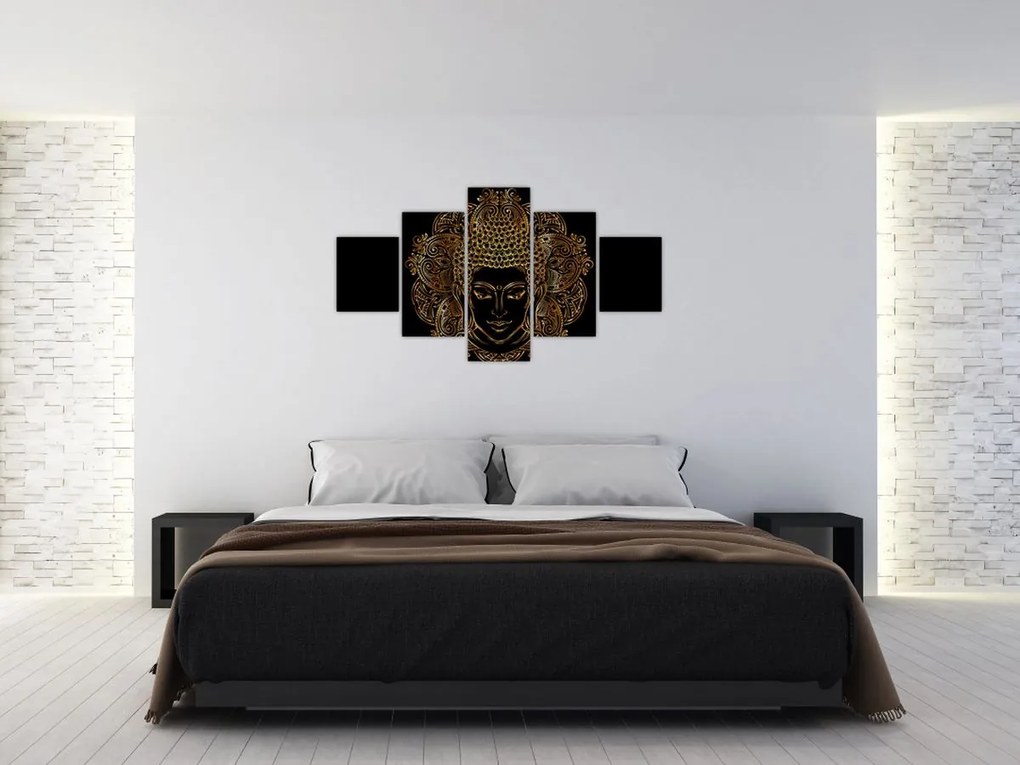 Obraz złotego Buddy (125x70 cm)