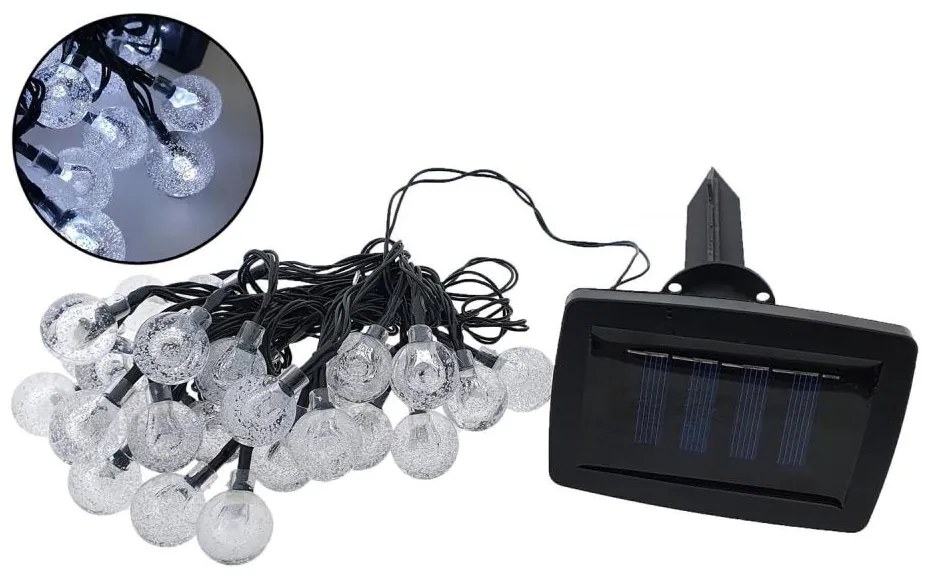 LED Solarny zewnętrzny łańcuch 30xLED/1,2V 300 mAh 6,5 m IP44