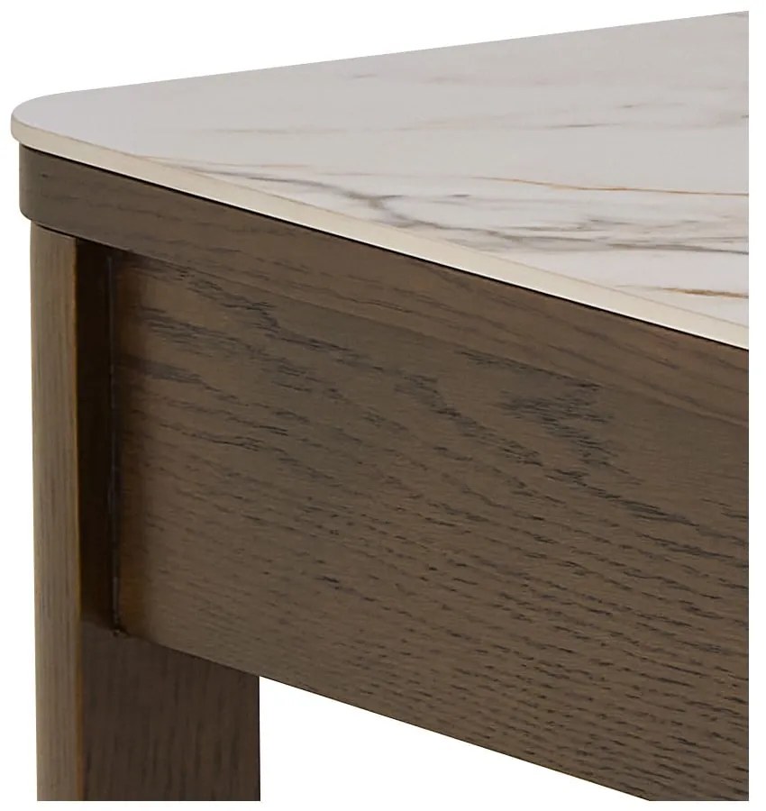 Beżowo-ciemnobrązowy stolik z ceramicznym blatem 70x130 cm Southampton – Actona
