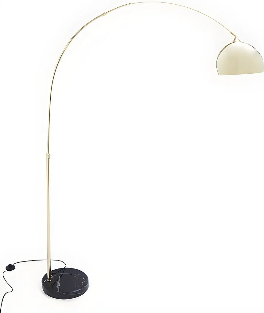 Duża lampa podłogowa w stylu art déco OMBRAGE - Metal i marmur - wys. 180 cm - Złocona