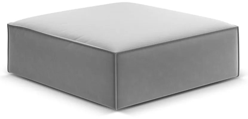 Jasnoszary aksamitny podnóżek Vanda – Mazzini Sofas