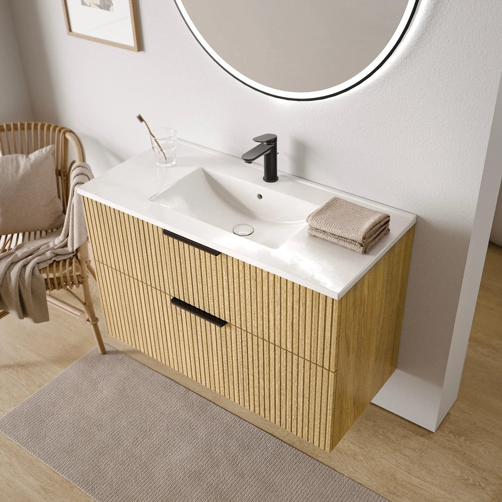 Badmöbel Set TIM 100 cm mit Waschbecken