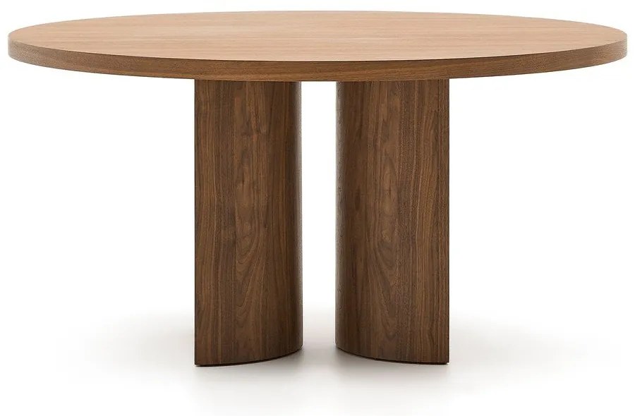 Okrągły stół z blatem w dekorze orzecha ø 150 cm Nealy – Kave Home