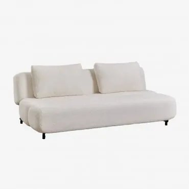 Sofa 3-osobowa Rozkładana W Tkaninie Miami Bouclé Bouclé White - Sklum