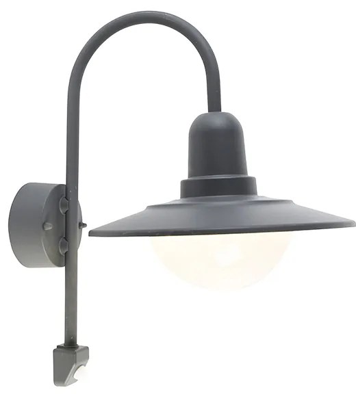 Zewnetrzna Nowoczesna lampa ścienna zewnętrzna ciemnoszara IP44 z czujnikiem ruchu - Herman Nowoczesny Oswietlenie zewnetrzne