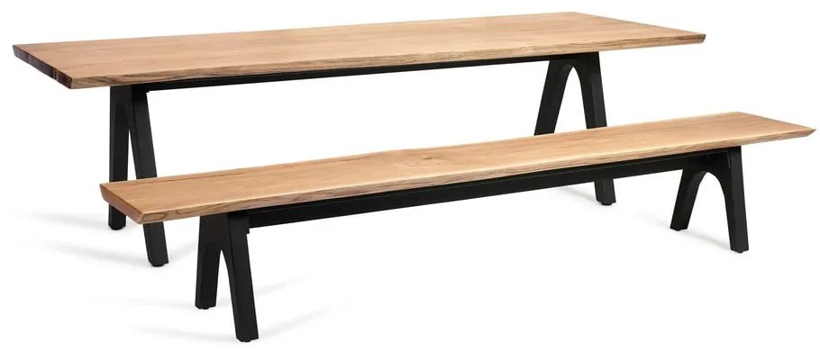 Czarno-naturalna ławka ogrodowa Pure – Diphano