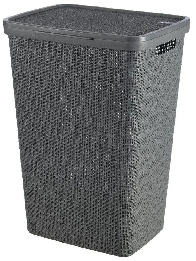 Ciemnoszary kosz na pranie Curver Jute, 58 l