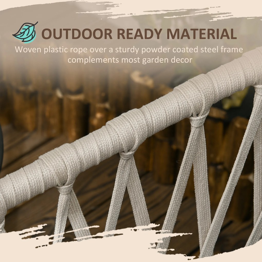 Outsunny Zestaw mebli ogrodowych dla 2 osób z 1 stołem, 2 krzesłami z poduszkami siedziskowymi, zestaw na balkon, stal, szary