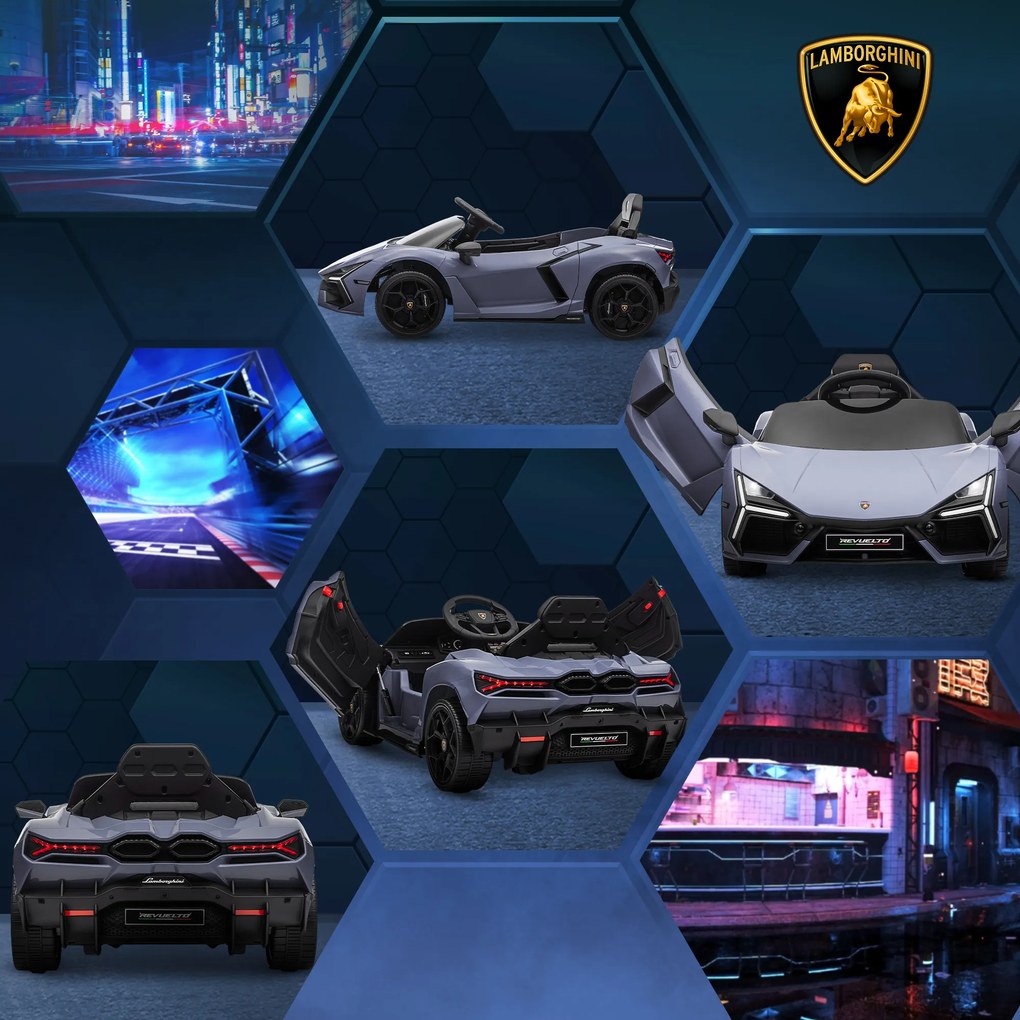 AIYAPLAY Elektryczny samochód dla dzieci 3-5 lat, płynny napęd, zdalnie sterowany, z klaksonem, plastik i metal, szary