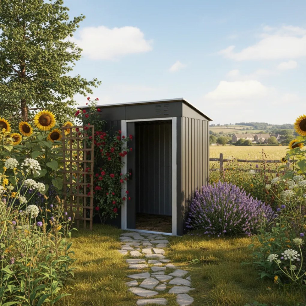 Domek narzędziowy M, 162x86x181 cm, antracytowy Jurhan