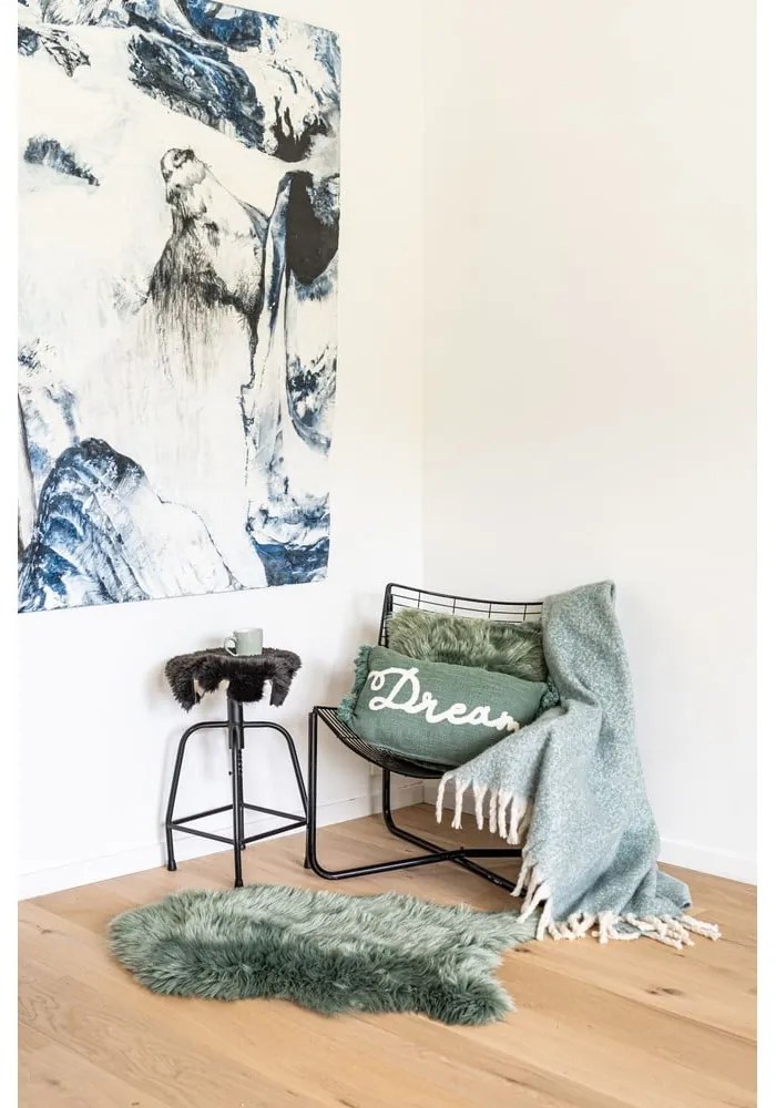 Zielona sztuczna skóra Tiseco Home Studio Sheepskin, 60x90 cm