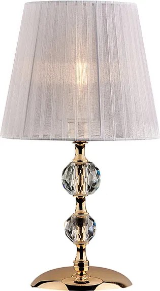 Lampa stołowa Ruben 1-punktowa z pozłacanego żelaza i kryształu z abażurem H.36 Ø20 BL267-LT-OR