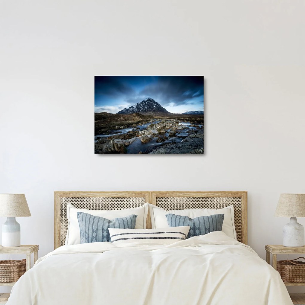 Obraz na szkle góry i rzeki (70x50 cm)