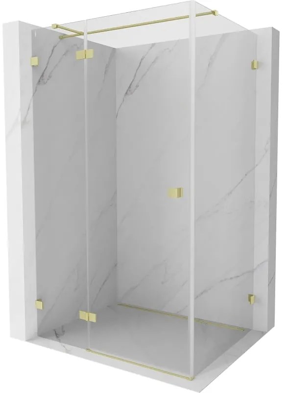 Mexen Lunar T kabina prysznicowa uchylna lewa 75 x 120 cm, transparent, złota szczotkowana - 834T-075-120-55-00-L