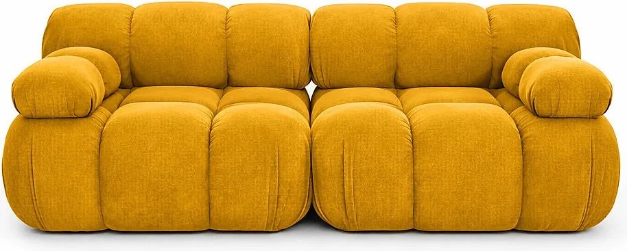 Sofa modułowa dwuosobowa, tkanina welurowa Salvador, Żółty, Selia