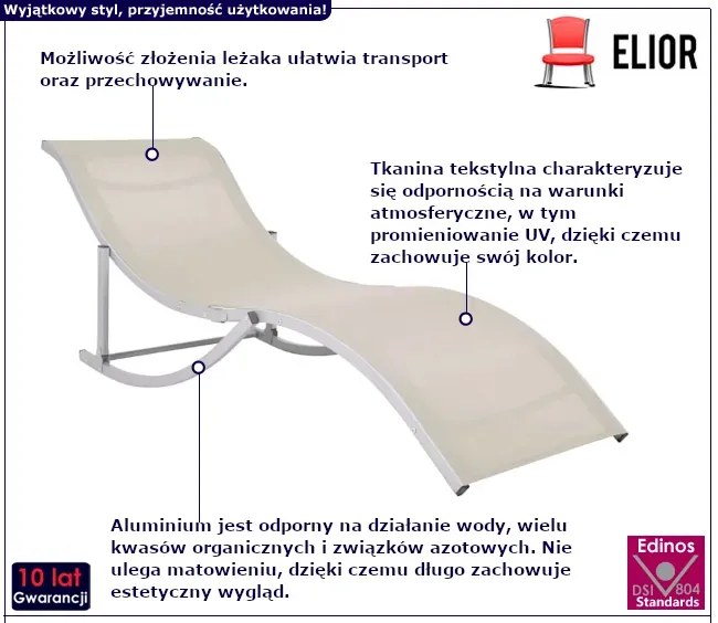 Zestaw dwóch kremowych leżaków W0-G20