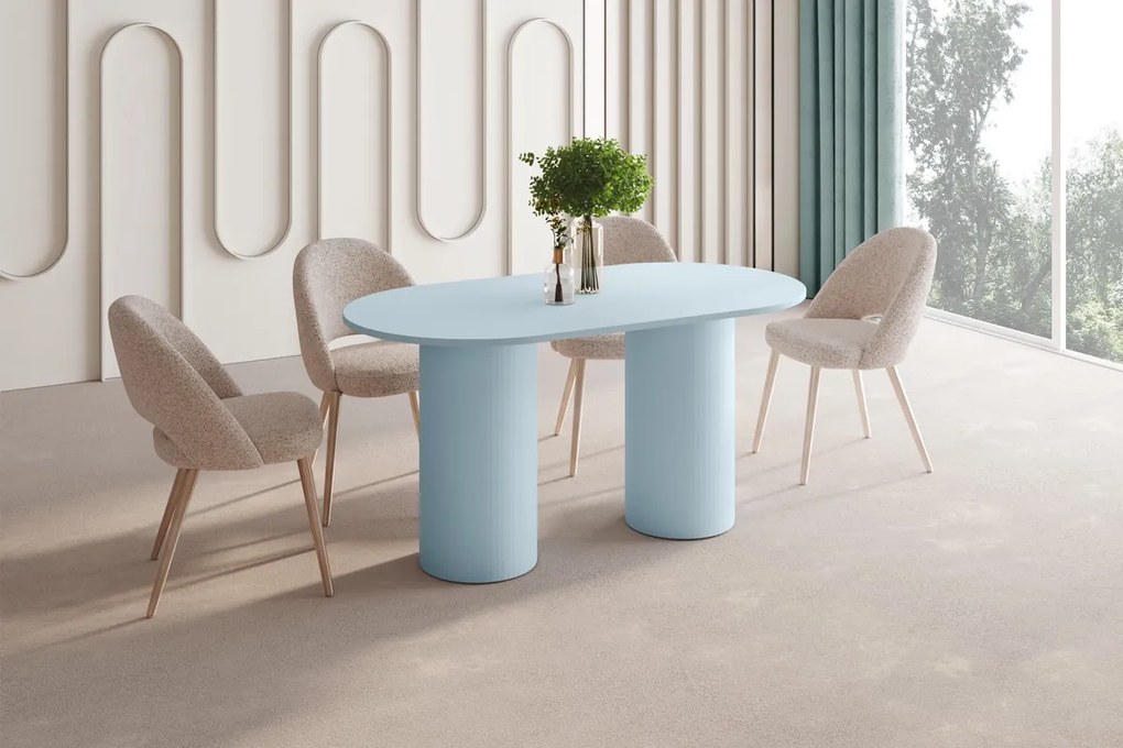 Pastelowy owalny stół Roseto Hubertus