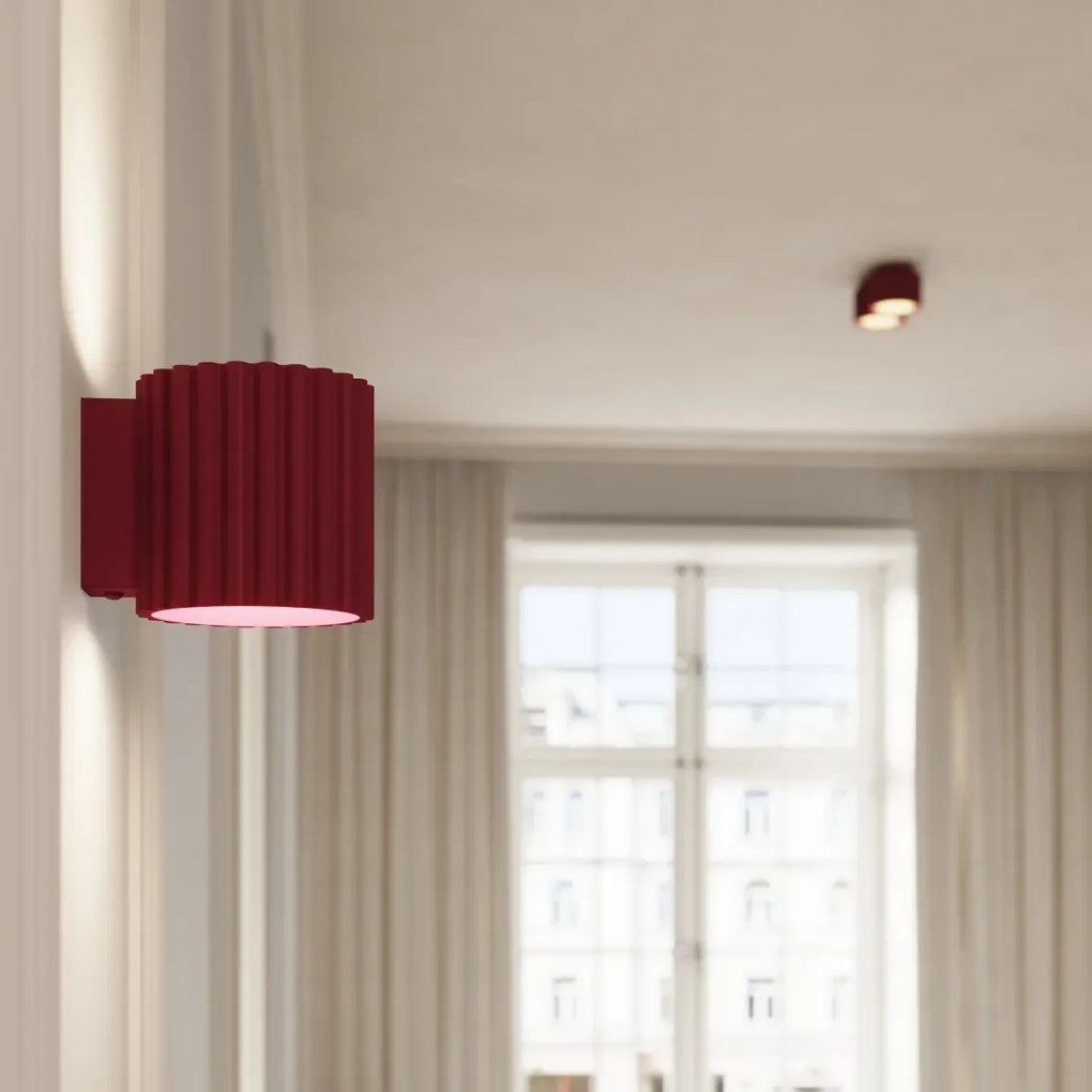 Plafon dwupunktowy AURA 2 burgund GX53 ryflowany  SOLLUX  LIGHTING