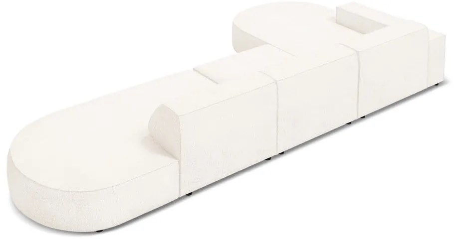 Beżowy narożnik (lewostronny) z materiału bouclé Jodie – Micadoni Home