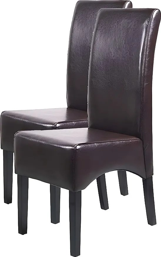 Krzesło do jadalni Crotone (zestaw 2 sztuk),  brązowy, ciemne nogi