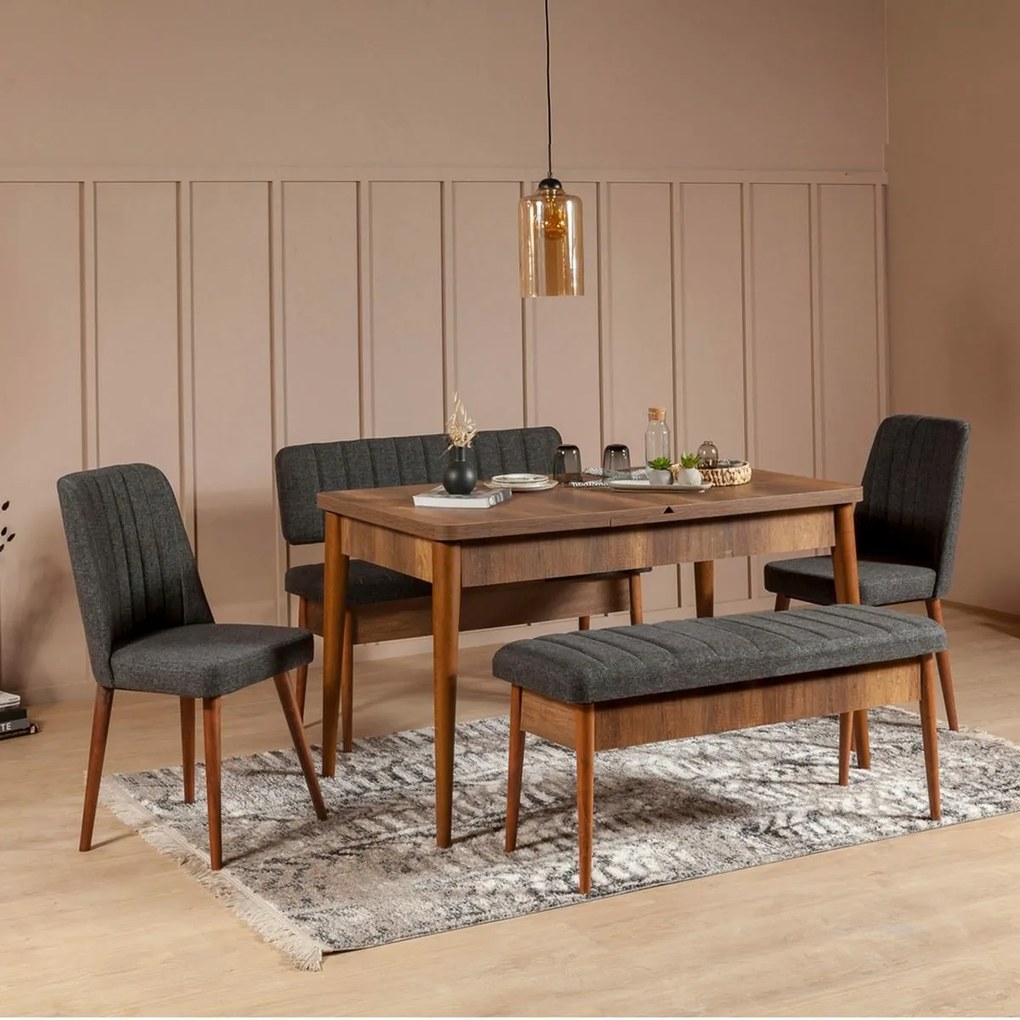 Ławka Vina Anthracite and Walnut
