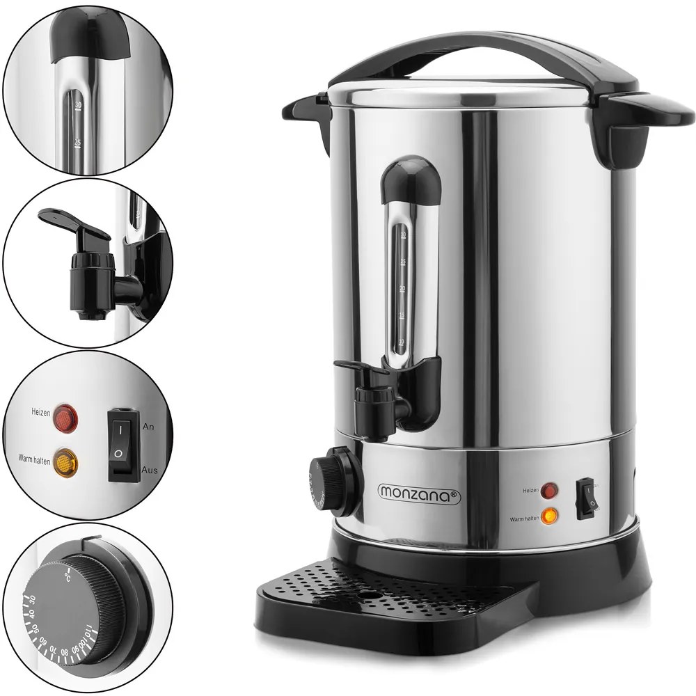 Jurhan Podgrzewacz do wina/herbaty COZY, 6,8l, srebrna
