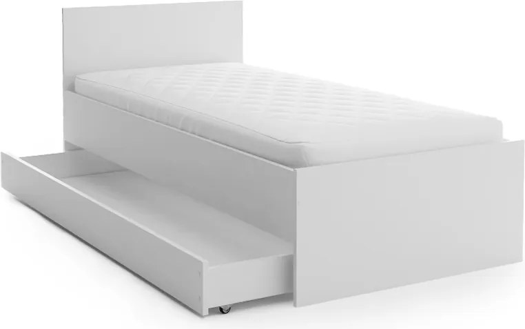 Łóżko ELISA 90 x 200 cm, białe Stelaż: Ze stelażem listwowym rolowanym elastycznym, Materac: Materac Sommera 18 cm