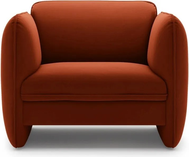 Ceglasty aksamitny fotel Georgia – Micadoni