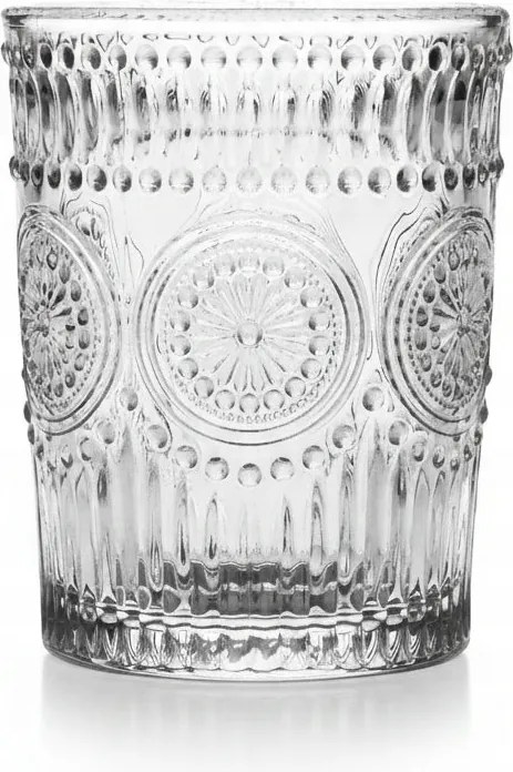 Szklanka 384 ml tłoczona przezroczysta Grube szkło vintage styl retro