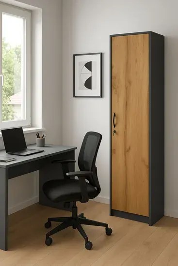 Biała Szafa Biurowa Zamykana Na Klucz 90X200 P5-L87