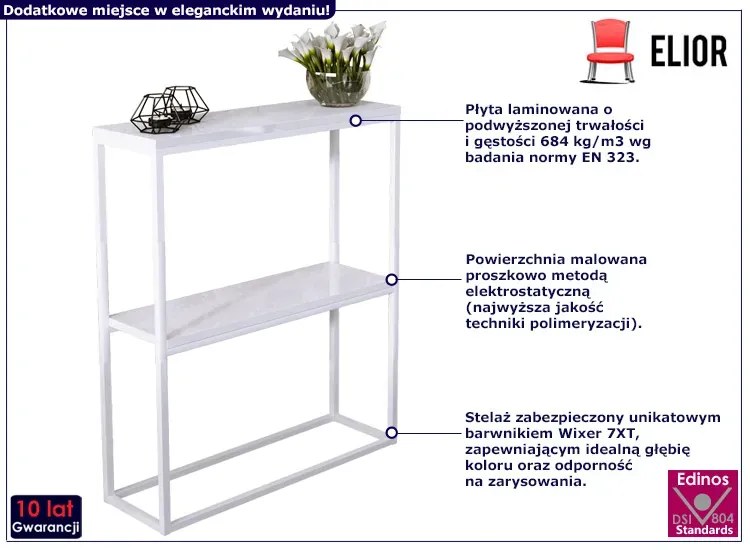 Biała konsola loft w połysku - Carello 5X