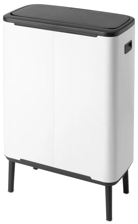 Biały stalowy kosz na śmieci do segregacji odpadów otwierany na dotyk 60 l Bo Touch Bin Hi – Brabantia
