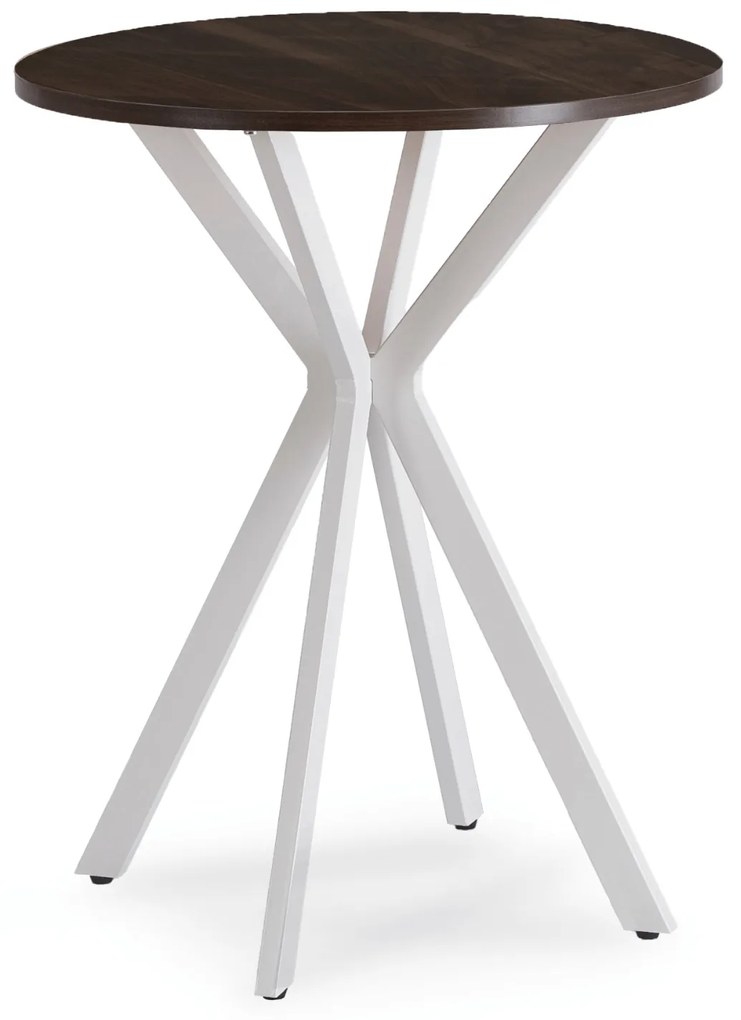 Stół Okrągły LAUREN 60 cm Orzech/Biały Loft Nowoczesny