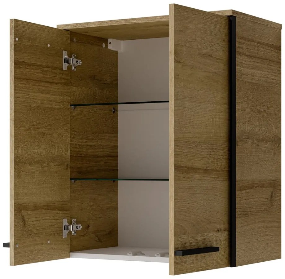 Wisząca szafka łazienkowa w dekorze dębu w naturalnym kolorze 72x60 cm Quickset 395 – Pelipal