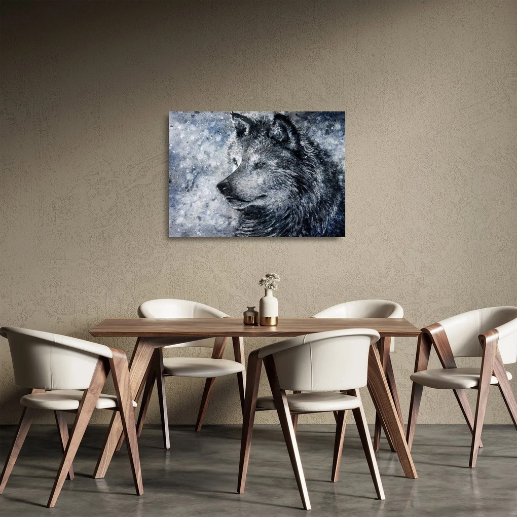 Obraz na szkle - Wilk z kreskówki (70x50 cm)