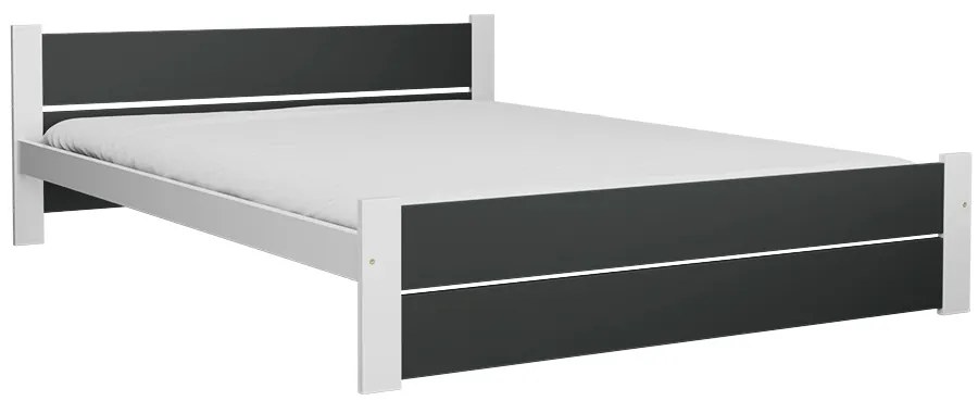 Łóżko IKAROS DOUBLE 140 x 200 cm, antracyt/biały Stelaż: Ze stelażem listwowym rolowanym elastycznym, Materac: Materac Sommera