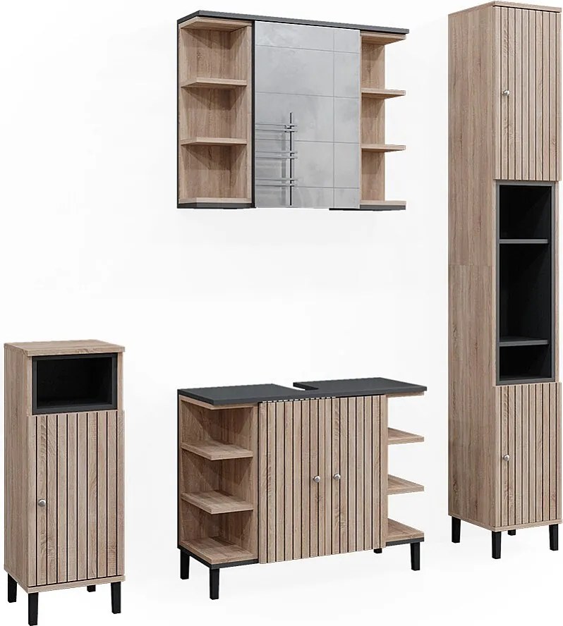 Zestaw mebli łazienkowych sonoma 79.6x32x64 aquis