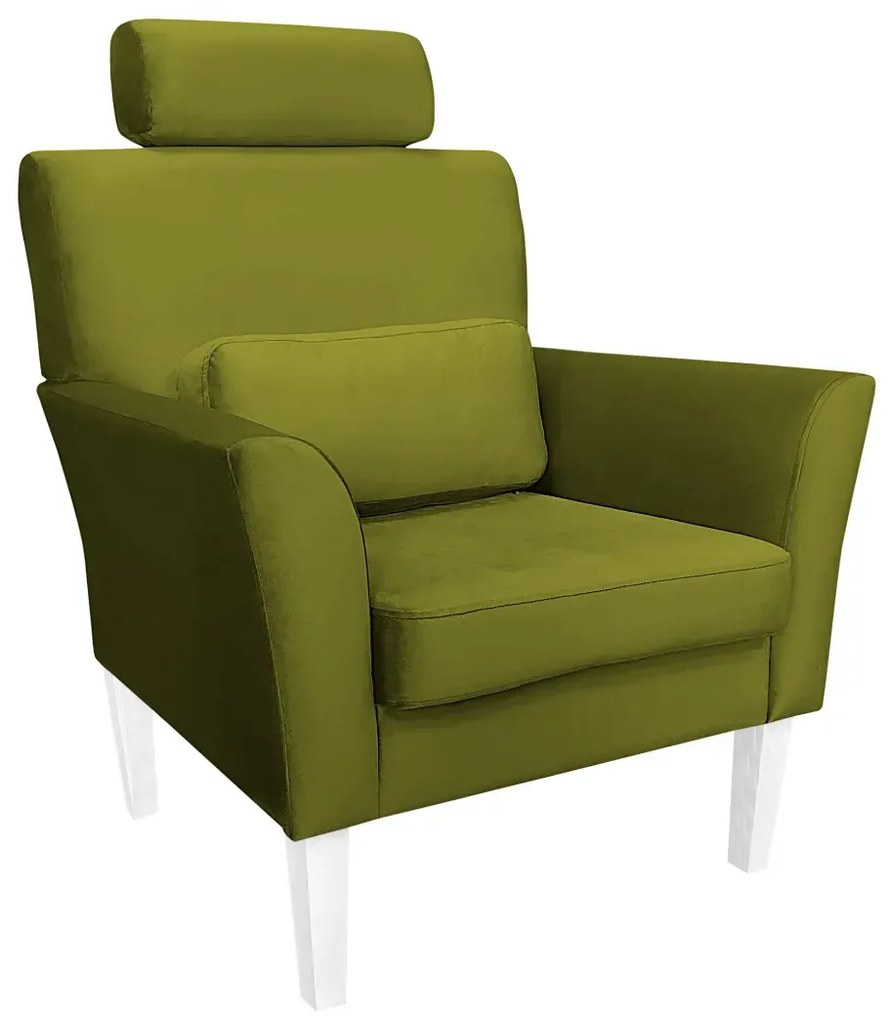 Fotel PIRO BL VELVET oliwkowy ATOS