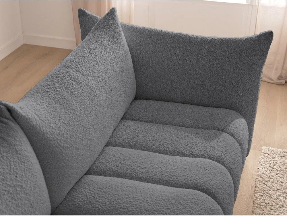 Szara sofa z materiału bouclé 286 cm Azra – Bobochic Paris