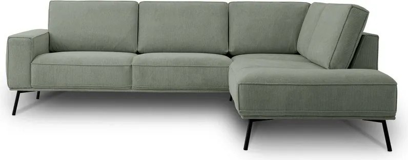 Zielony narożnik z tkaniny szenilowej (prawostronny/w kształcie litery L) Amsterdam – Scandic