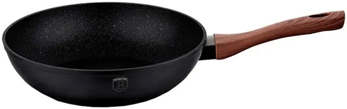 Granitowy wok z brązową rączką 28cm K3-G12