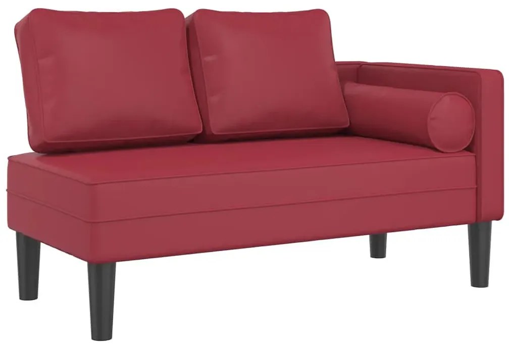 Czerwony nowoczesny szezlong z poduszkami A6-B71